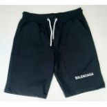 A Pair of Balenciaga Black Gents Shorts. As new. Size Medium.