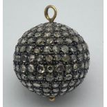 An 18K Gold Diamond Encrusted Glitterball Pendant. Over 2.5ct diamond weight. 7.45g total weight.