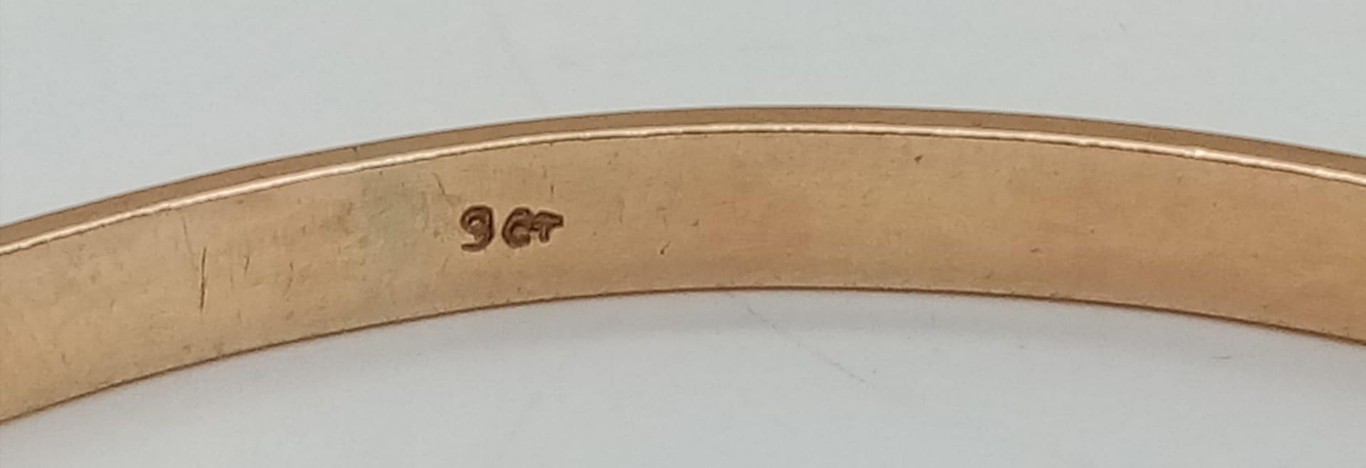 A Vintage Classic 9K Yellow Gold Bangle. 6cm inner diameter. 11.8g - Image 3 of 3