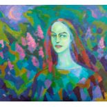 Abstract oil painting Portrait of a girl Peter Tovpev. "№Dobr 32 Add a touch of creativity to your