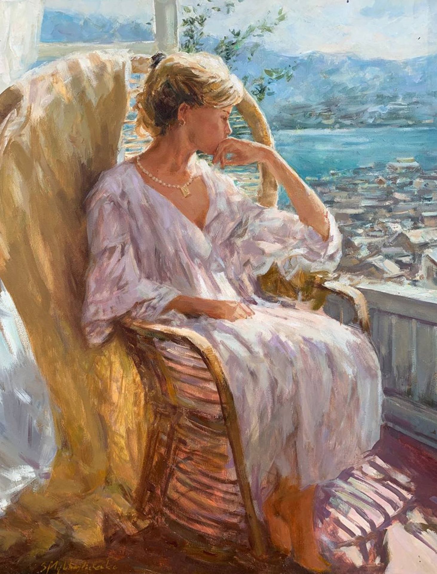 Oil painting By the window at noon Mikhailichenko Sergey Viktorovich. "№1559 *** ABOUT THIS PAINTING