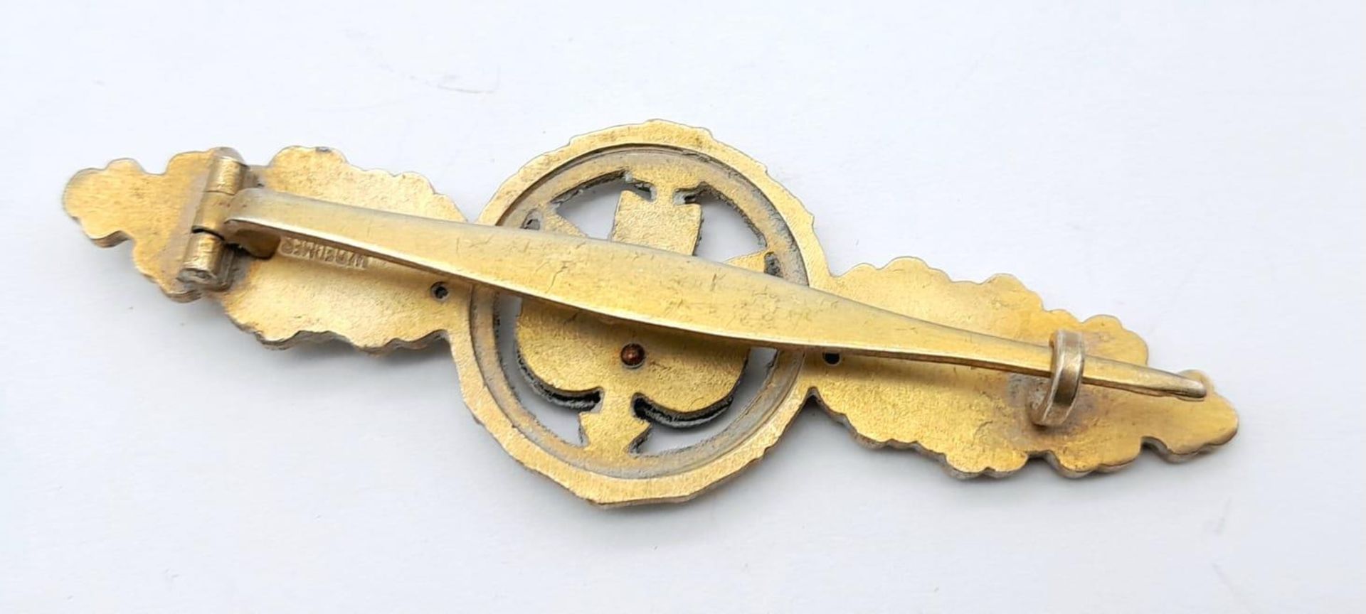 WW2 German Luftwaffe Silver Grade Short Range Day Fighter Clasp. Maker: W.Duemer, Ludenschied . - Bild 2 aus 3