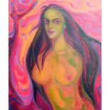 Abstract oil painting Temptation Peter Tovpev. "№Dobr 52 This sensual oil painting is called ""