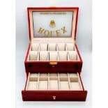 A Two-Tier Elite Watch Display Case - Perfect for Rolex Watches. 20 plush watch spaces on two