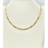 A 9K Yellow Gold Figaro Link Necklace. 45cm length. 7.6g