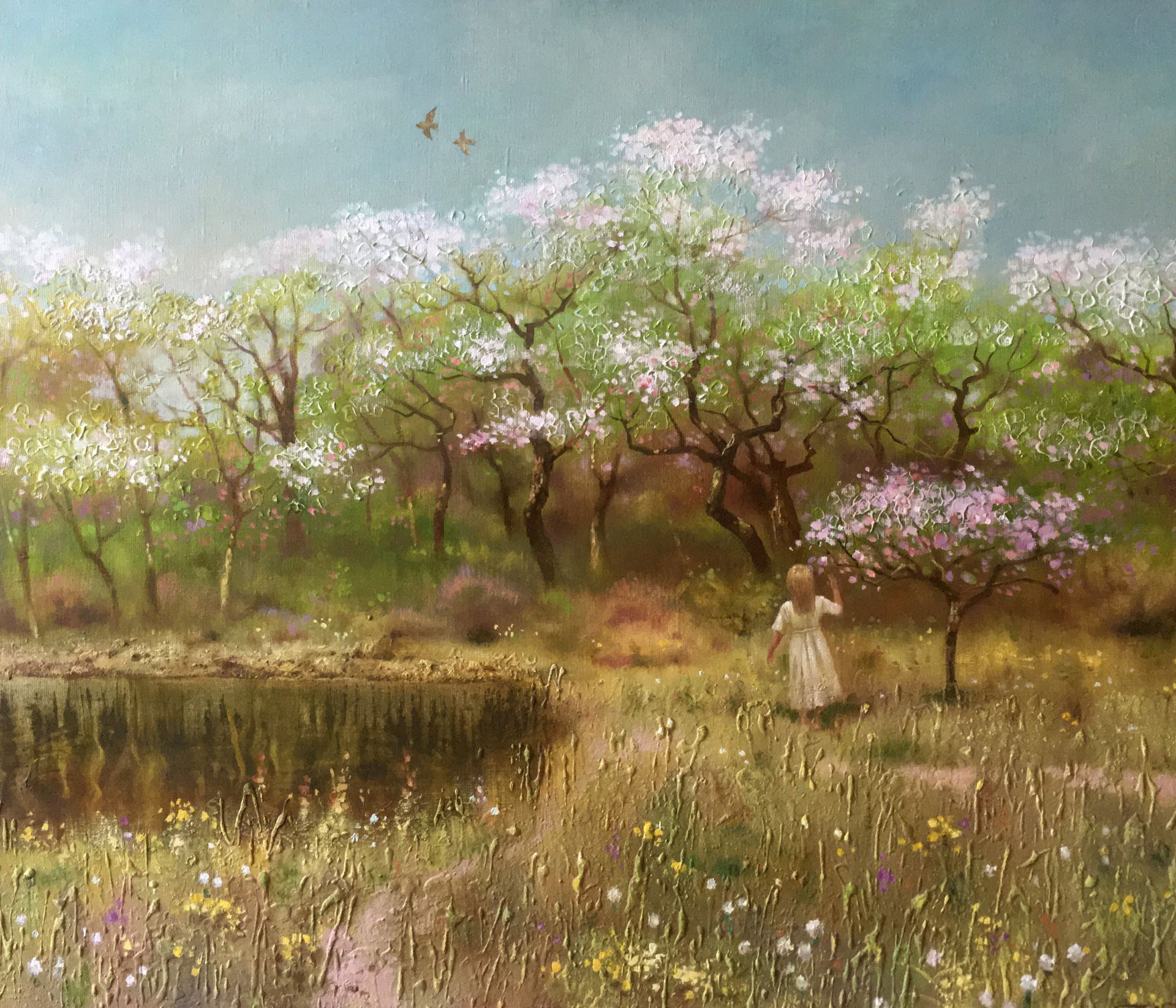 Oil painting Spring gardens Anatoly Borisovich Tarabanov. "№Tar 64 Looking at this oil painting, you