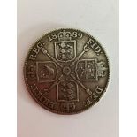 Antique SILVER DOUBLE FLORIN 1889 in Very fine condition. Double florins were only minted for