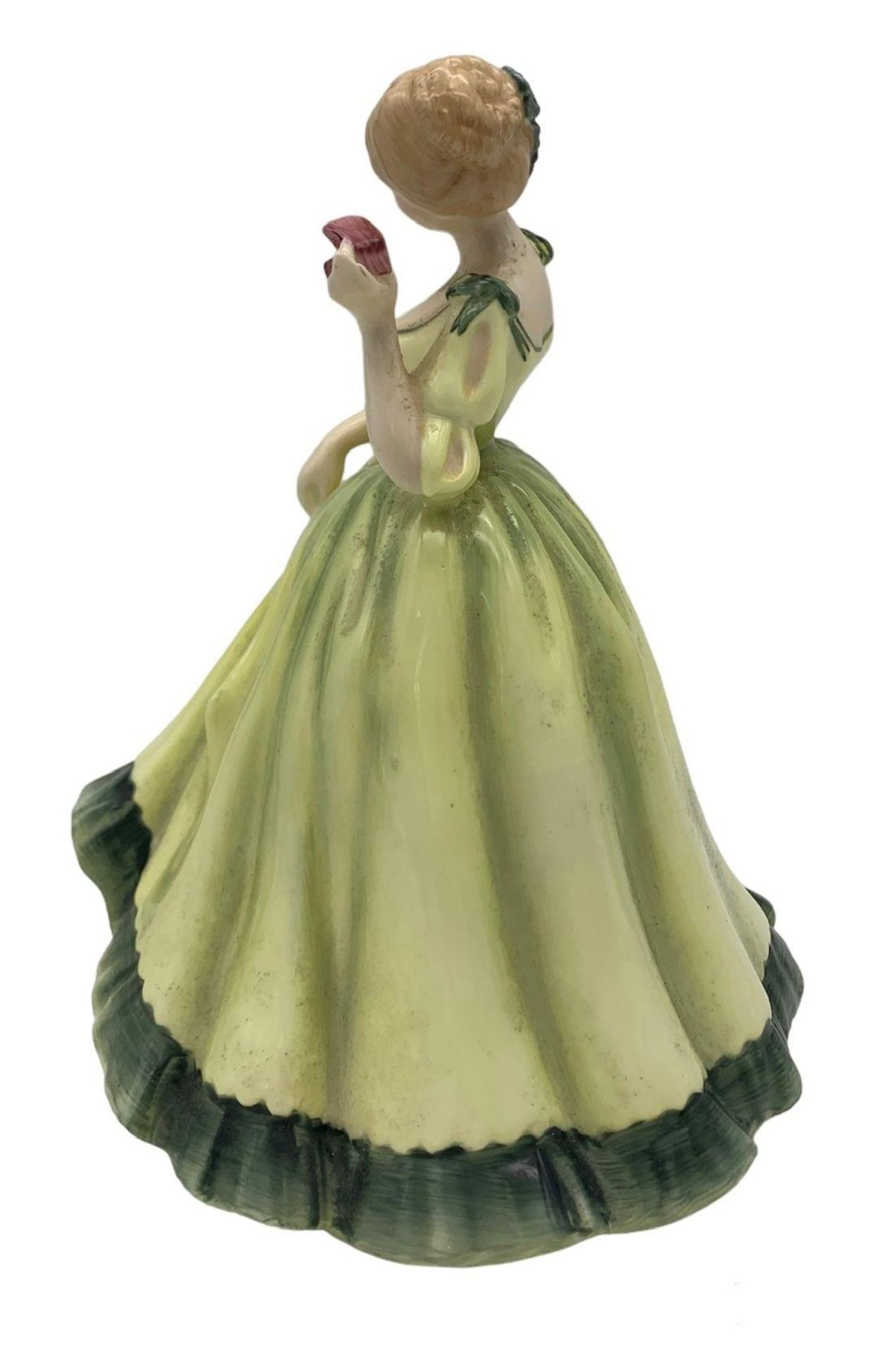 A Royal Doulton 1979 Paula Figurine. This is the Limited Edition Lady in Green Dress Holding the Red - Bild 2 aus 6