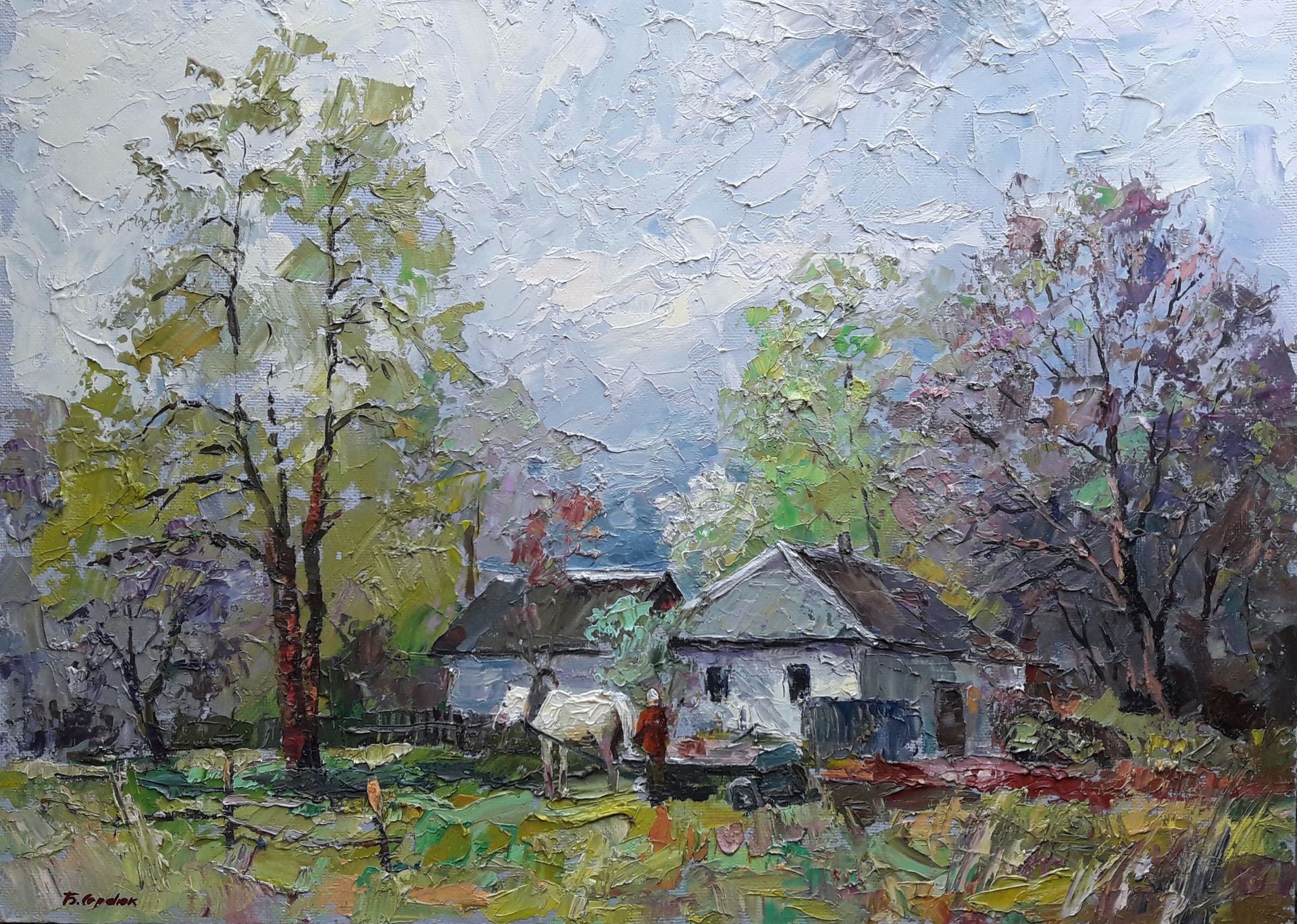 Oil painting Parent's house Serdyuk Boris Petrovich. "№SERB 22 ** ABOUT THIS PAINTING ** *