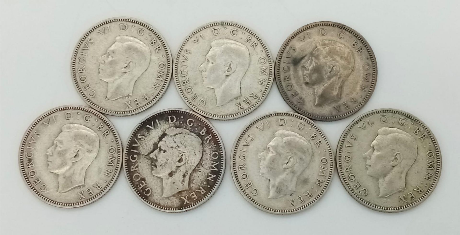 A Full Set of WW2 1939-1945 Inclusive Silver Shillings all Very Fine Condition (Sheldon Scale). 39. - Image 2 of 2