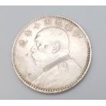 A (1919-21) Chinese One Yuan Silver Coin. 26.93g. Please see photos for conditions.