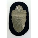 WW2 German Demjansk Campaign Shield with black backing for Panzer Units.