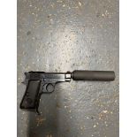 A Deactivated Beretta Model 34 Pistol with Silencer/Suppressor. This Italian classic semi-