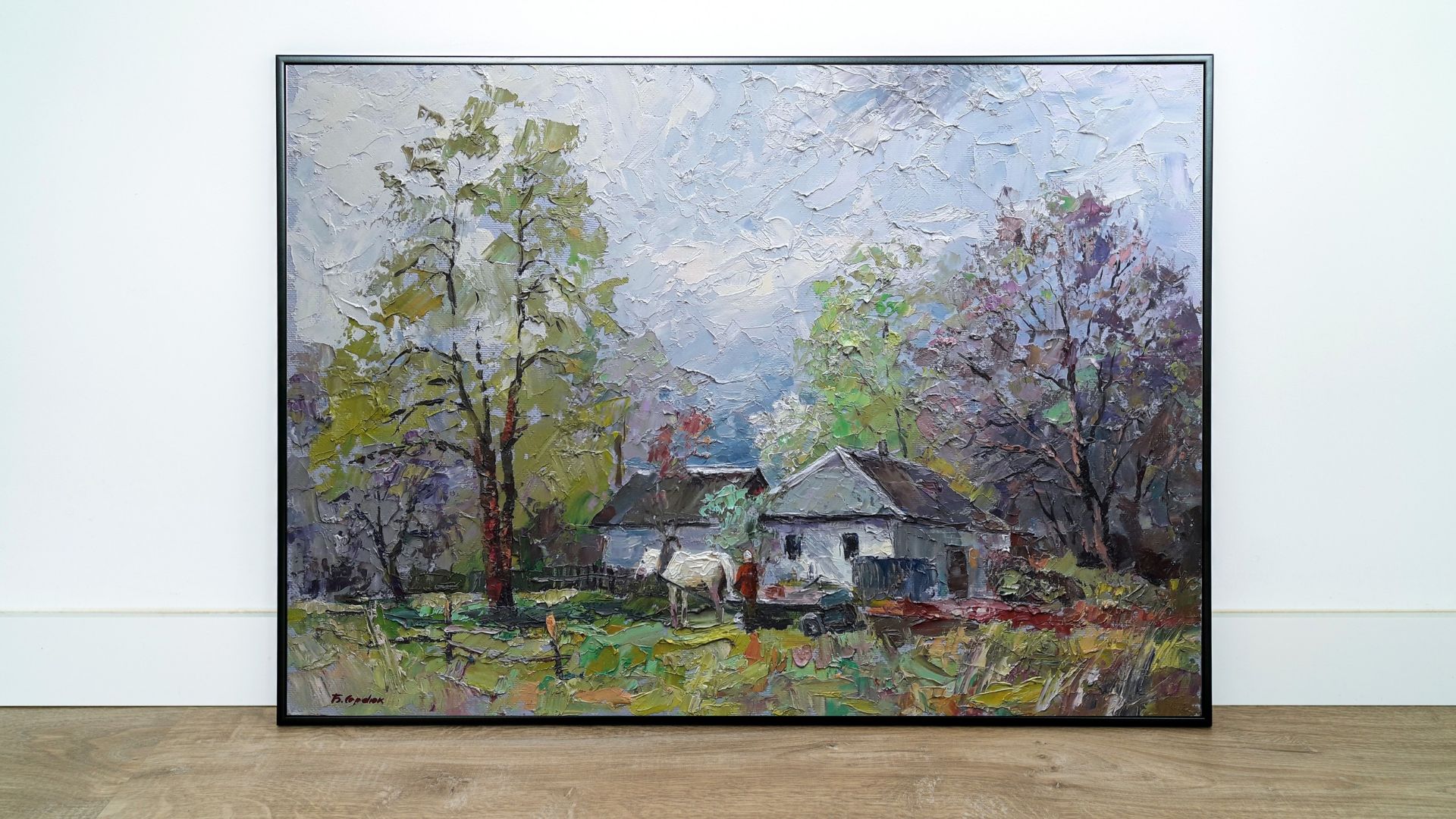 Oil painting Parent's house Serdyuk Boris Petrovich. "№SERB 22 ** ABOUT THIS PAINTING ** * - Bild 3 aus 3