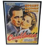 Here's Looking at You, Kid. A framed Casablanca movie poster of Humphrey Bogart and Ingrid