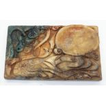 An Antique Chinese Erotic Hardstone Panel Depicting a Relaxed Woman. 9cm x 5.5cm.