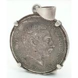A 1930 Danish 2 Kroner Coin Pendant. Total Weight 19.18G. Please see photos for condition.
