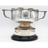A SOLID SILVER CUP/TROPHY FROM OCTOBER 1943 PRESENTED TO LIEUT G G S TEALE FROM THE OFFICERS OF NO 5