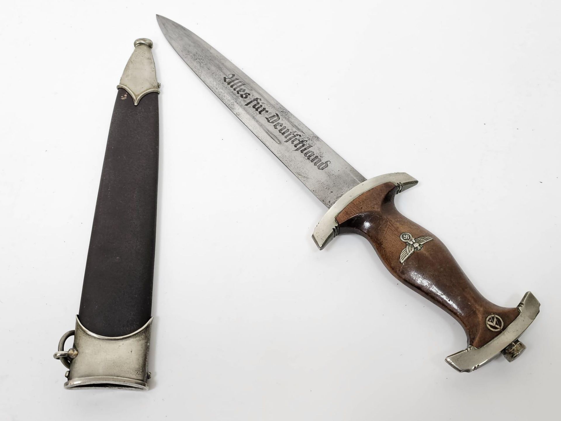 3rd Reich SA Dagger. Nice early 1933 example made by Anton Wingen Jr Solingen. Gau Marked “NO” for