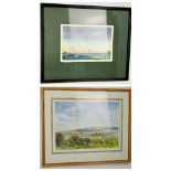 Two Pieces of Art From the Pollard Collection. A Winter Evening Sky - 54 x 44cm in frame. The