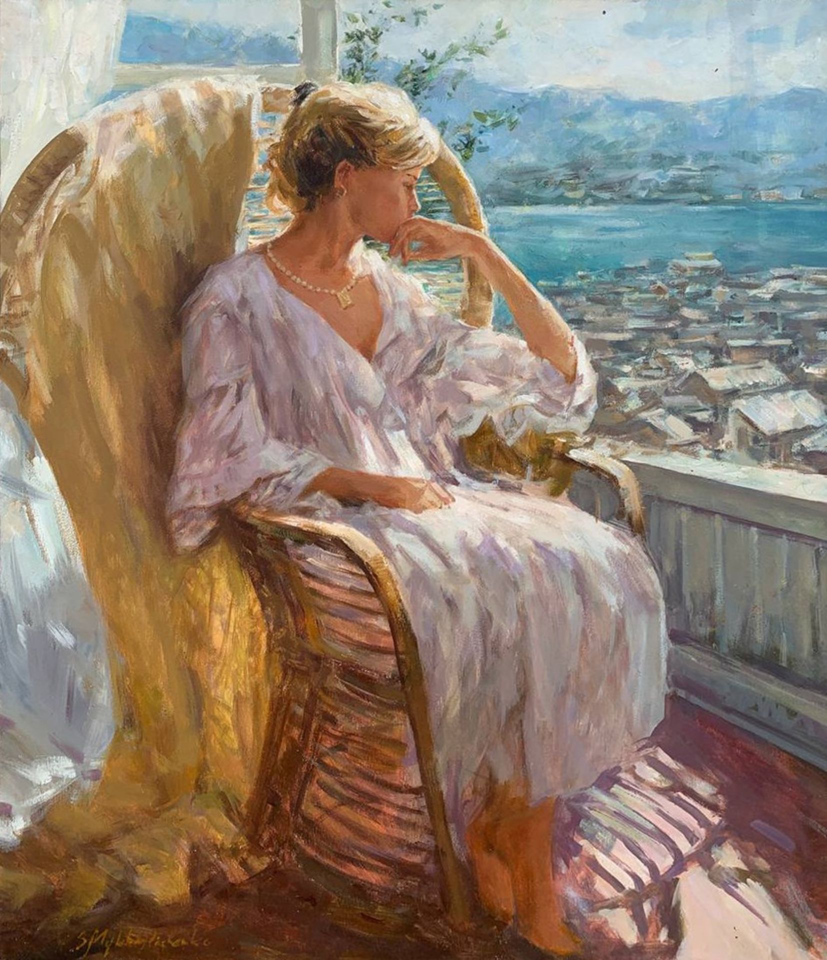 Oil painting By the window at noon Mikhailichenko Sergey Viktorovich. "№1559 *** ABOUT THIS PAINTING - Bild 2 aus 9