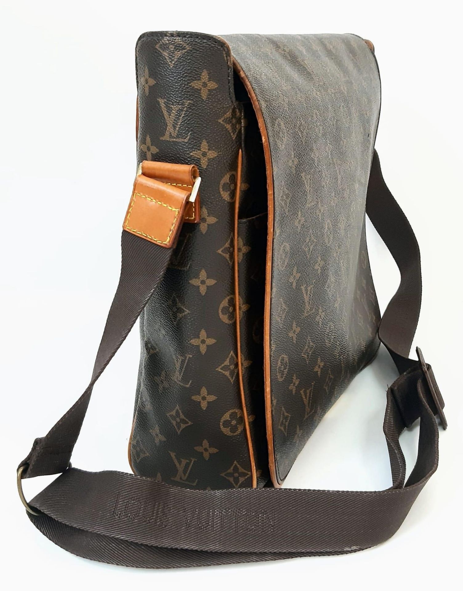 A Louis Vuitton Abbesses Messenger Bag. Monogram canvas exterior with brown leather trim. Sturdy - Image 2 of 7
