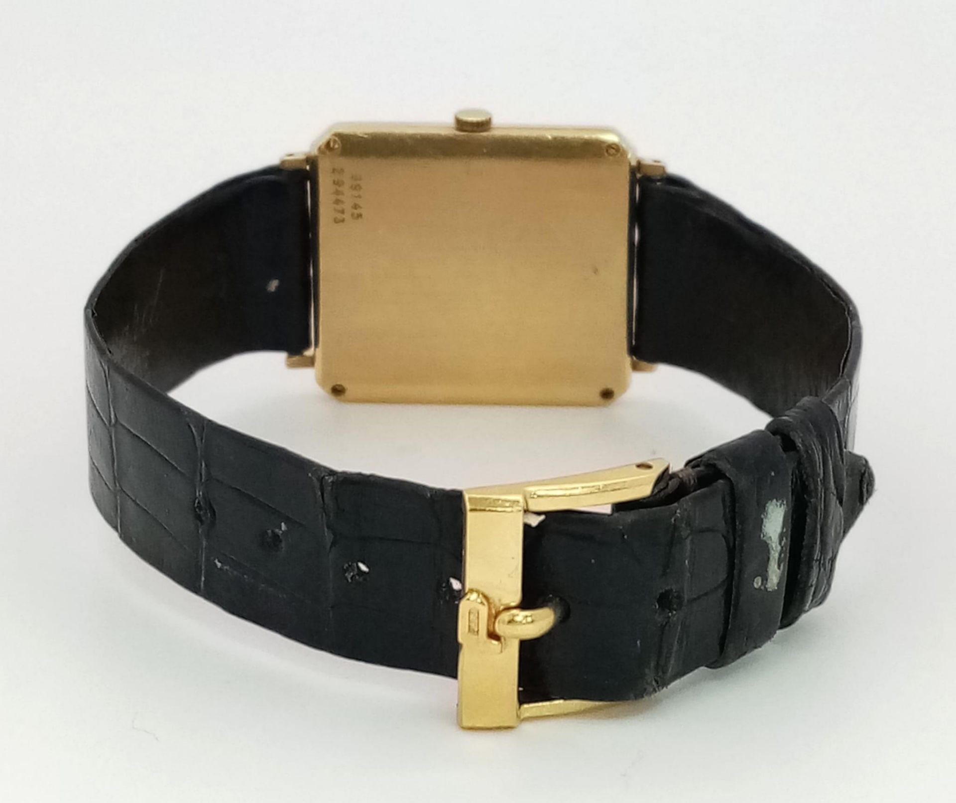 A Piaget 18K Yellow Gold and Diamond Encrusted Ladies Dress Watch. Black leather strap with Piaget - Image 21 of 27