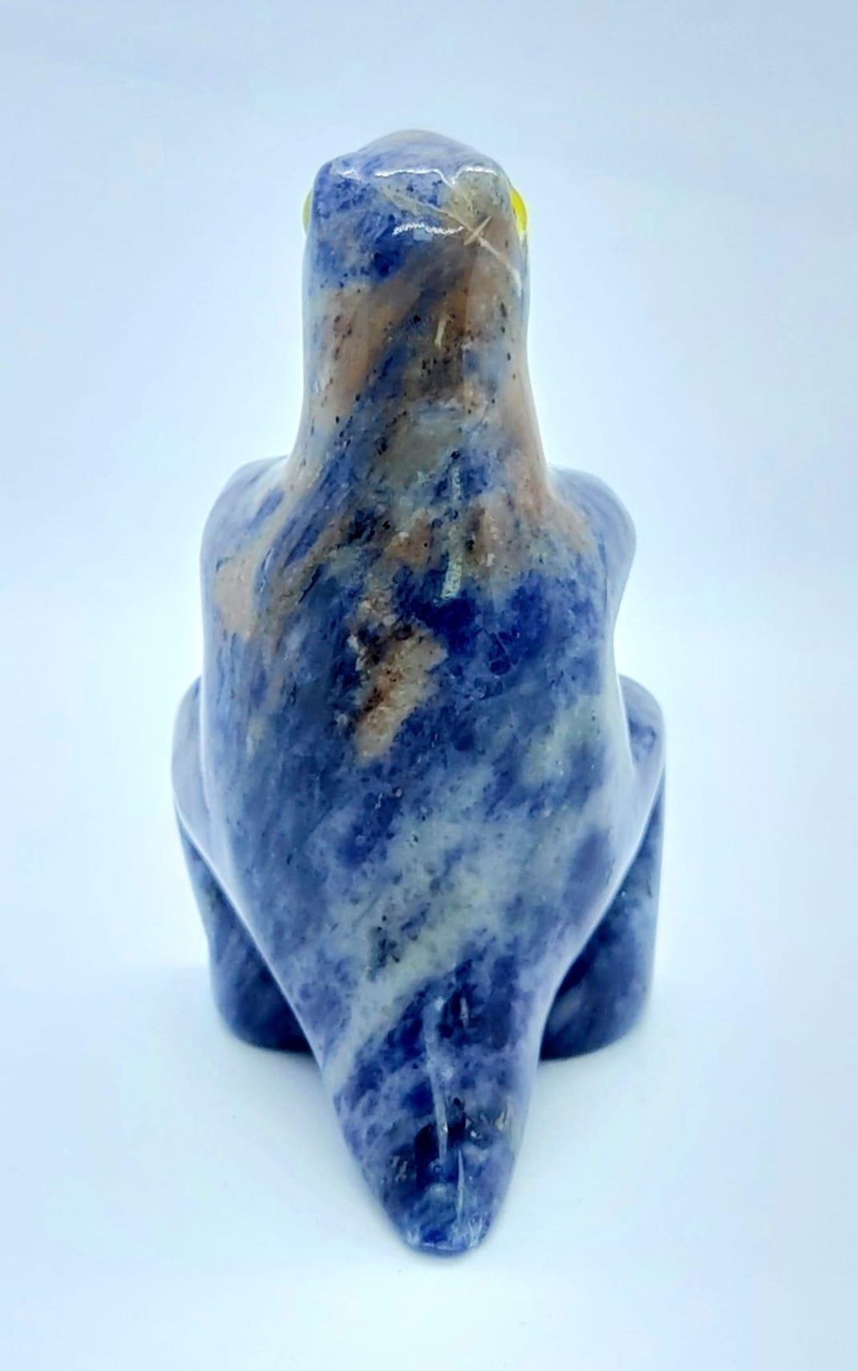 A CUTE DINOSAUR FIGURE MADE IN LAPIS WITH GEMSTONE EYES . 87gms 6cms tall - Image 3 of 4