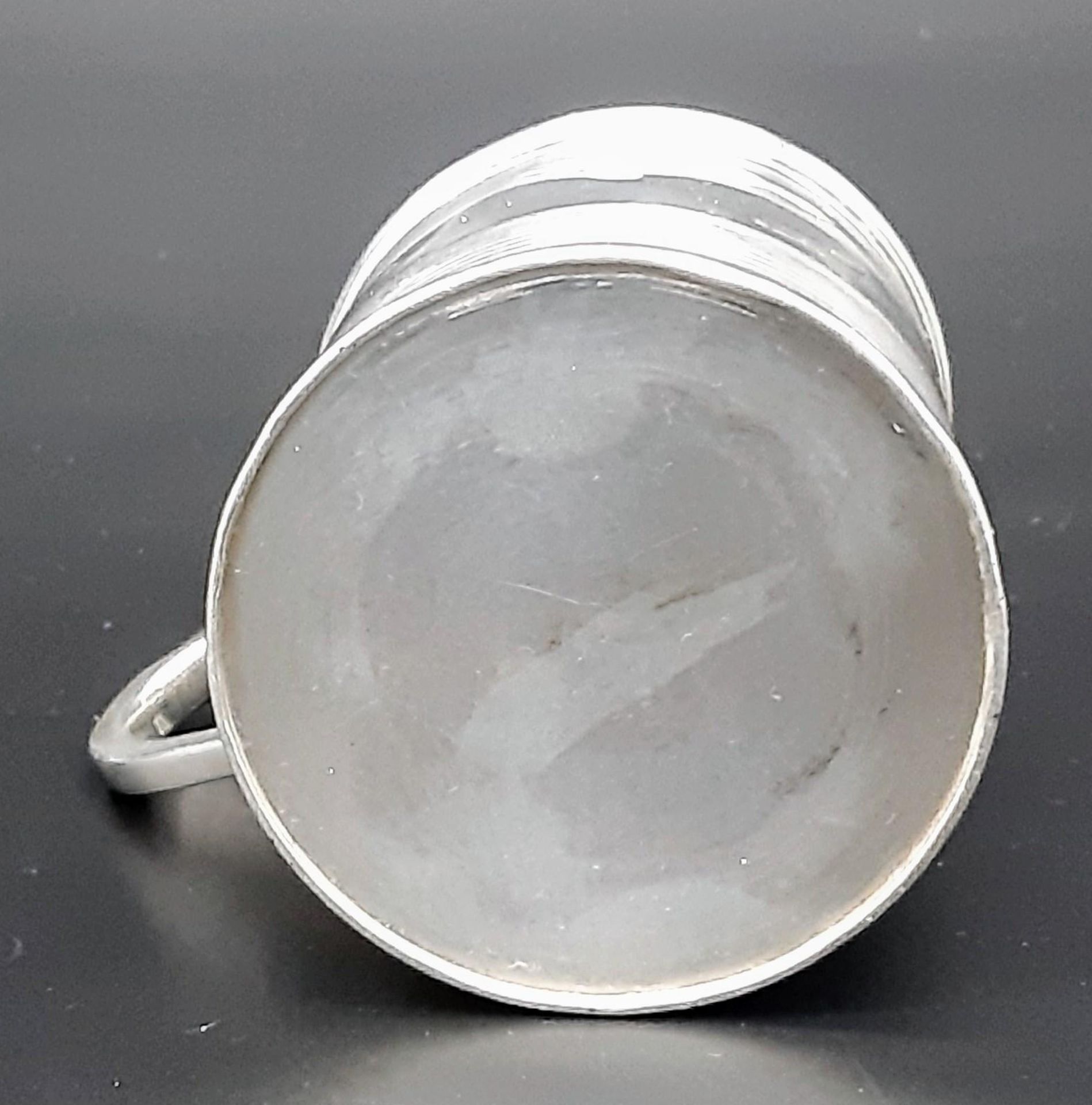 A Small Antique 925 Silver Tankard Dedicated to Jane with Six 925 Silver Teaspoons. Tankard - London - Image 6 of 10