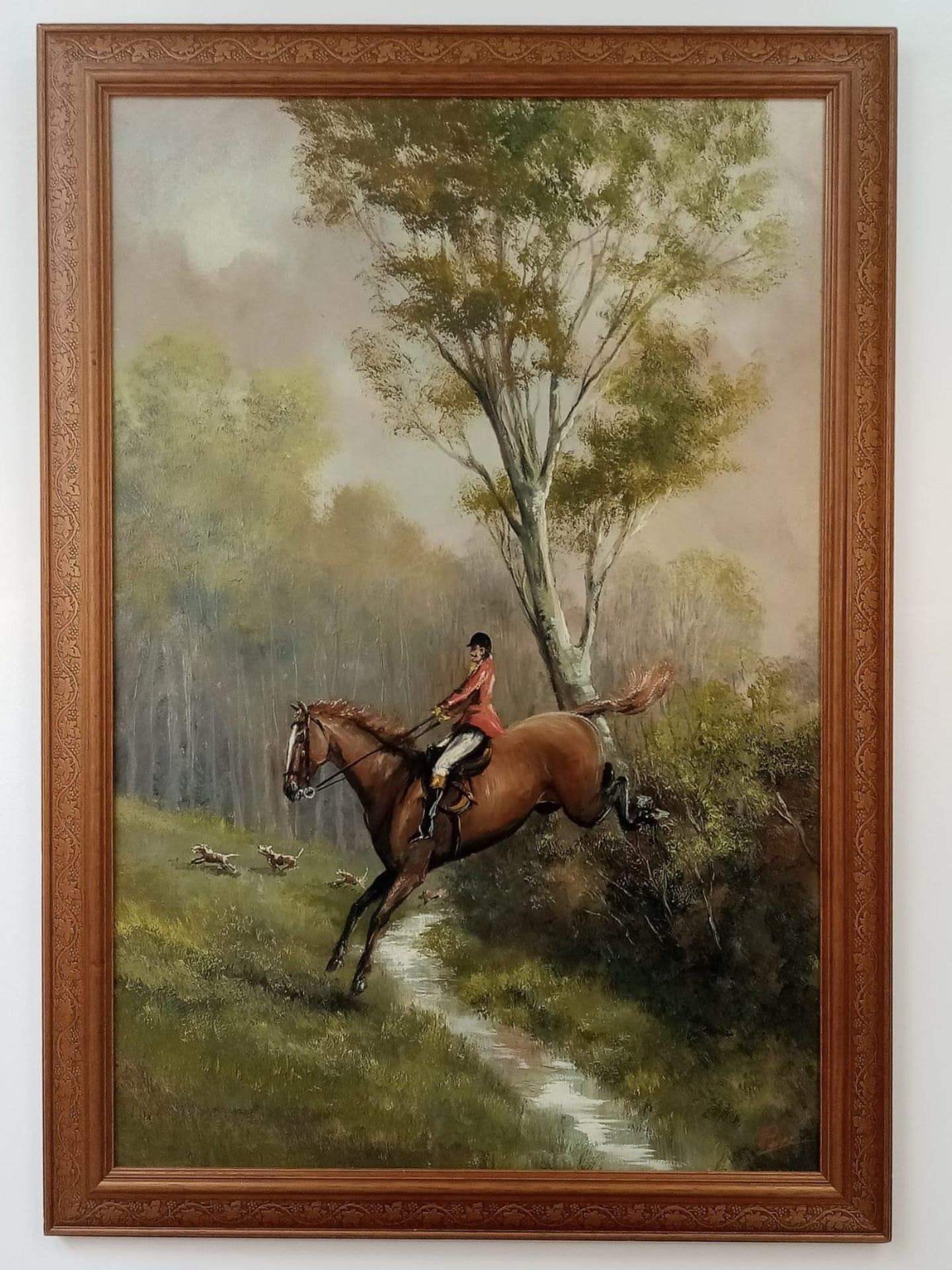 AN OIL ON CANVAS PAINTING TITLED "THE HUNTSMAN" PAINTED AND SIGNED BY DION PEARS A MEMBER OF THE - Bild 2 aus 11