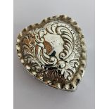 Antique Silver PILL/RING BOX Covered in Beautiful Repousse Silver Work. Clear hallmark for