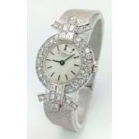 A Vintage Chopard 18K White Gold and Diamond Ladies Watch. White gold bracelet and case - 25mm.