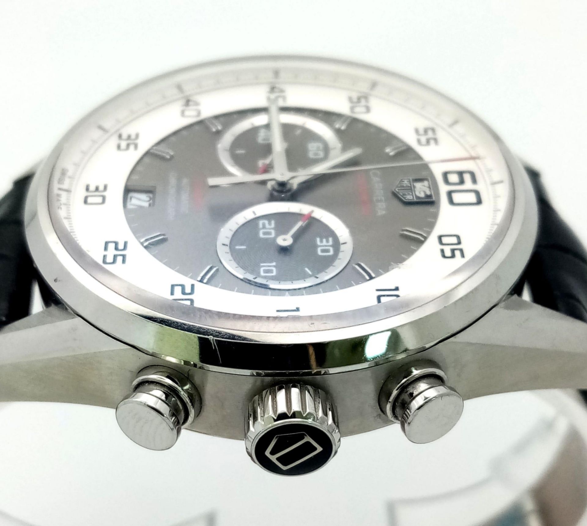 A TAG-HEUEUR "CARRERA - CALIBRE 36" AUTOMATIC CHRONOGRAPH WITH SKELETON BACK IN UNUSED AS NEW - Image 5 of 7