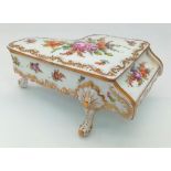 A Beautiful Antique Dresden Hand-Painted Porcelain Piano Trinket Box. Remarkable craftmanship with