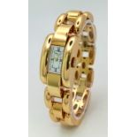 An 18K Yellow Gold Chopard La Strada Ladies Watch. 18k gold bracelet and rectangular case - 14mm