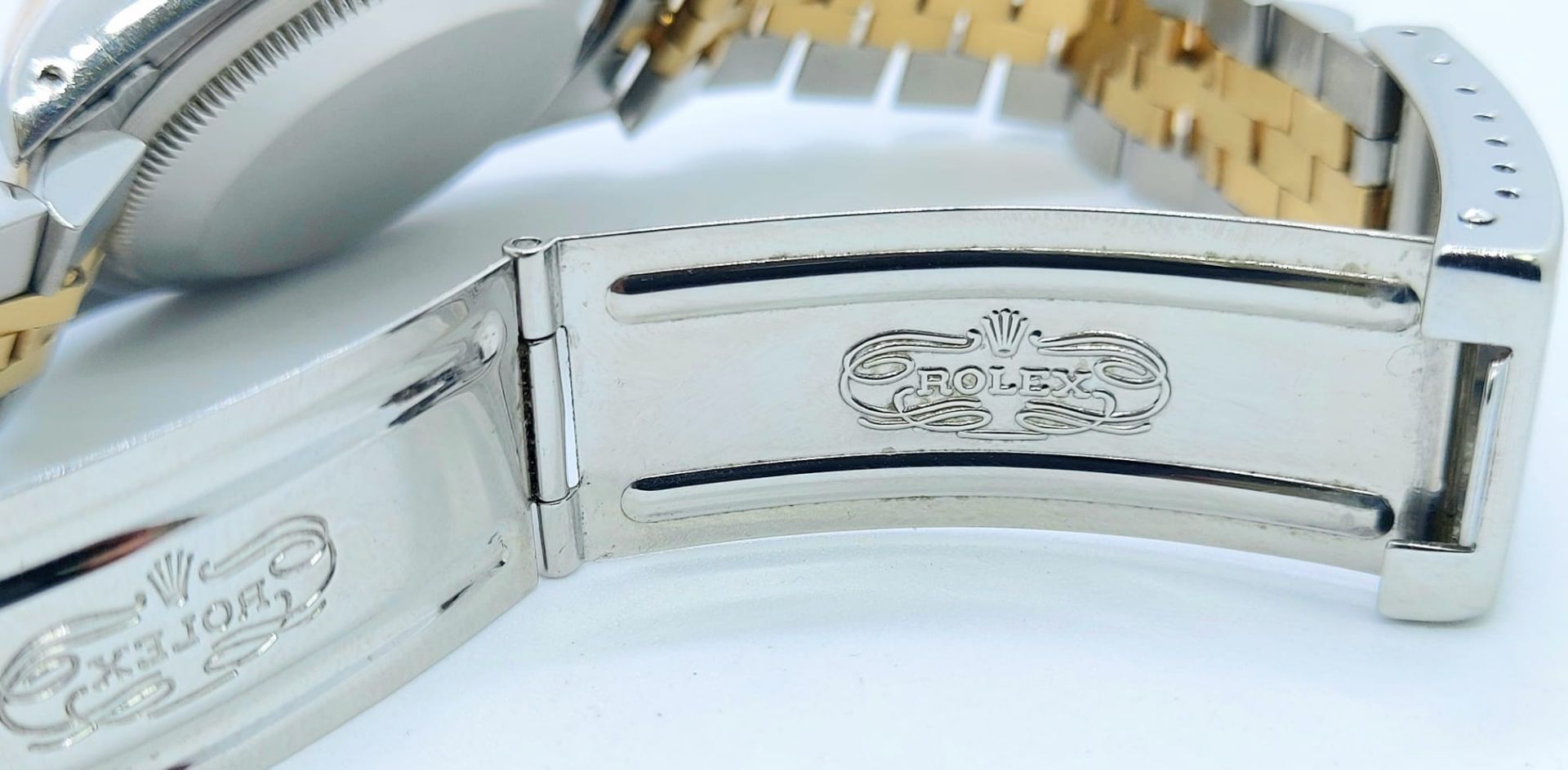 A Bi-Metal Rolex Oyster Perpetual Datejust Gents Diamond Watch. Bi-metal strap and case - 36mm. - Image 7 of 7