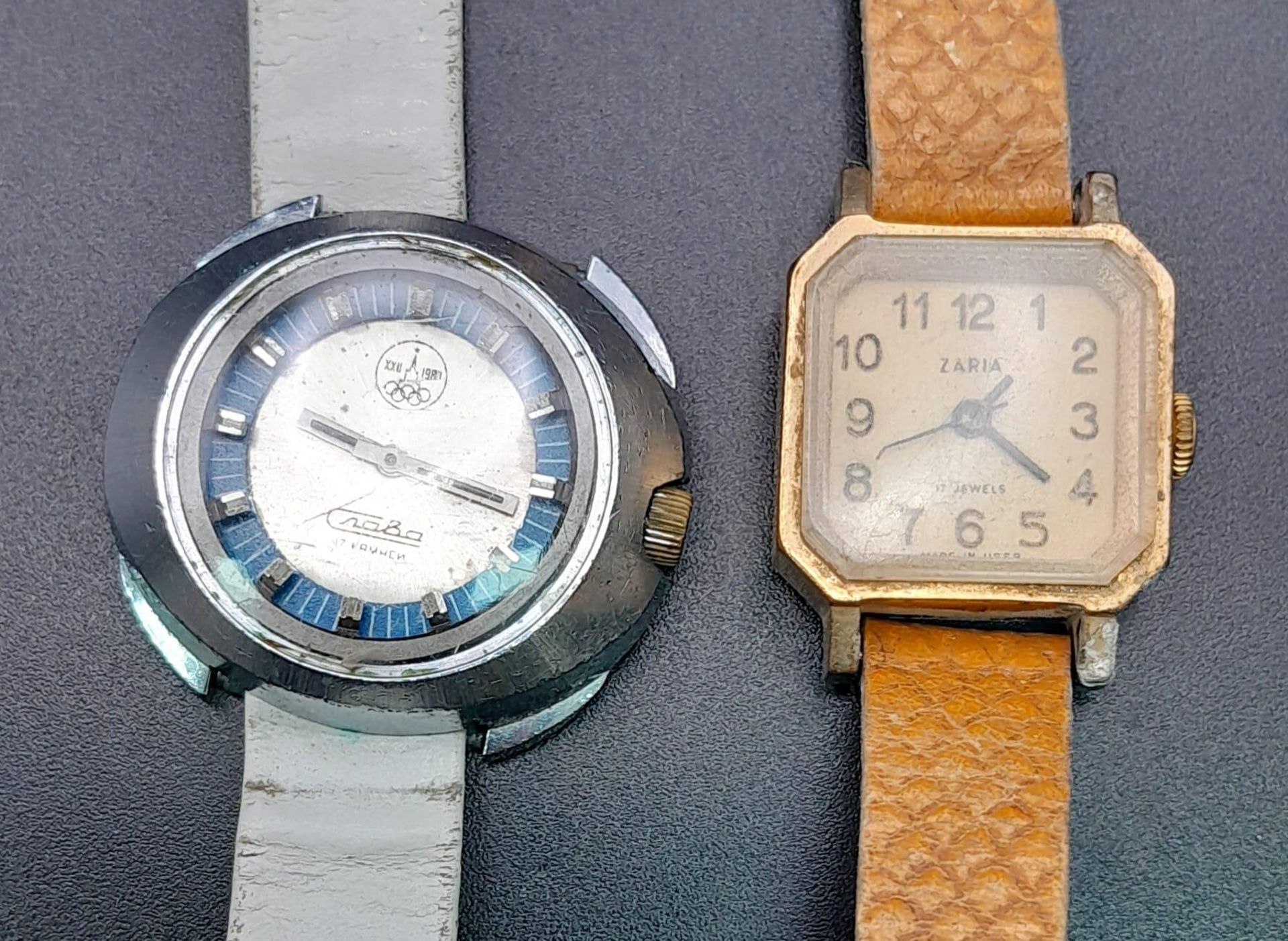 2 Ladies Watches, A 1980 Slava 17 kamhen 34mm and Zaria 17 Jewel 24mm. Please See Photos for - Image 2 of 5