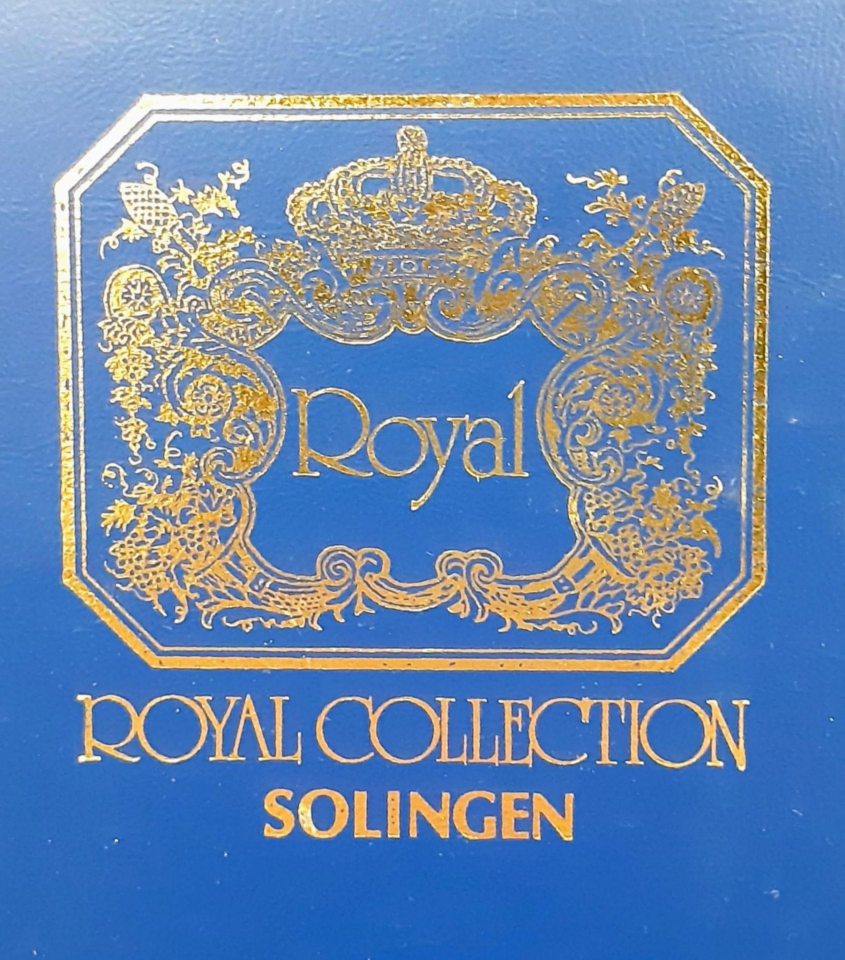 A Royal Collection of Cased Cutlery Set By Solingen. 18k Gold Plated 69 Piece Set. Comes In a Custom - Image 13 of 21