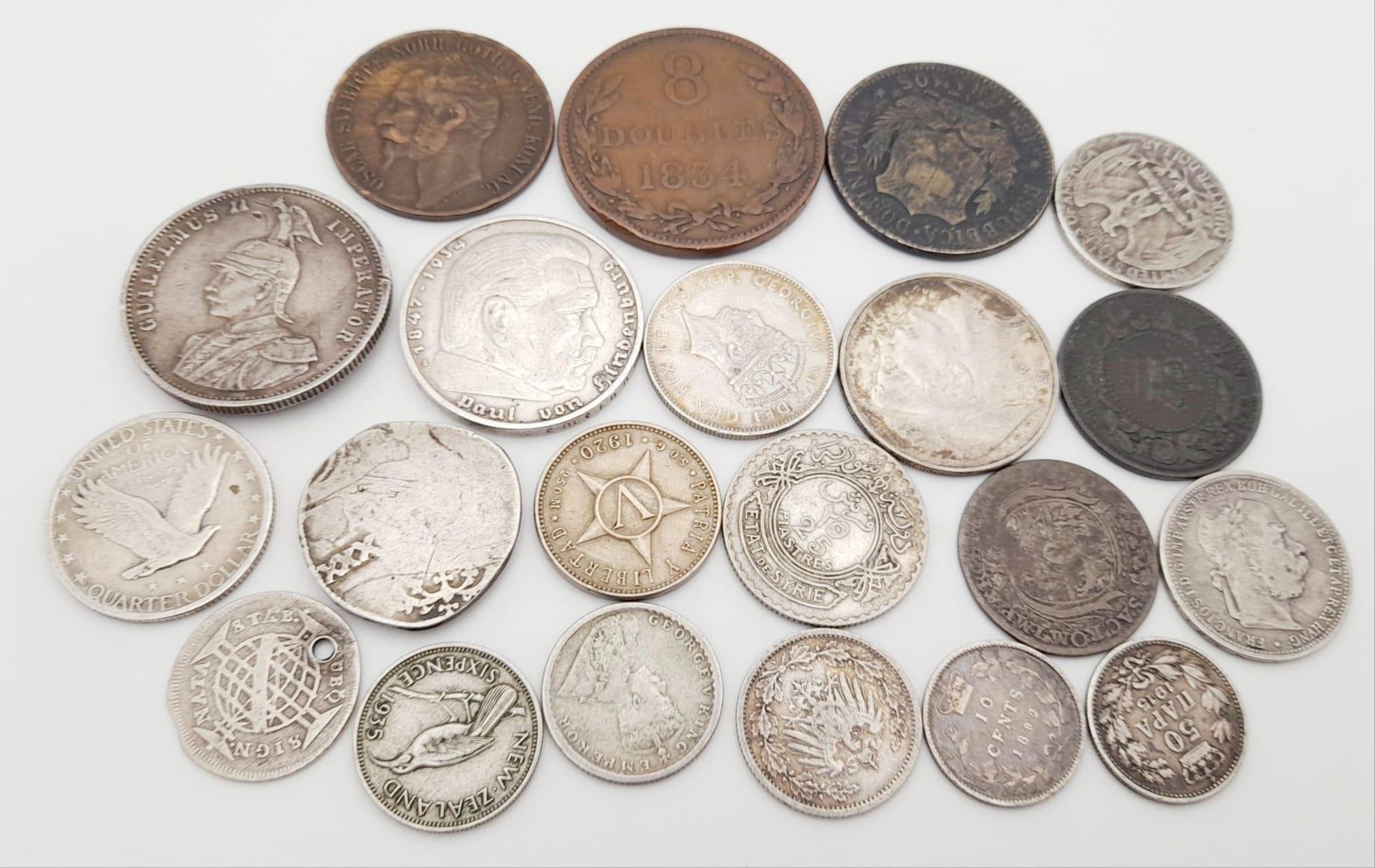 An Interesting Mix of Foreign Coins. Some silver, some rare, some silver and rare. Please see