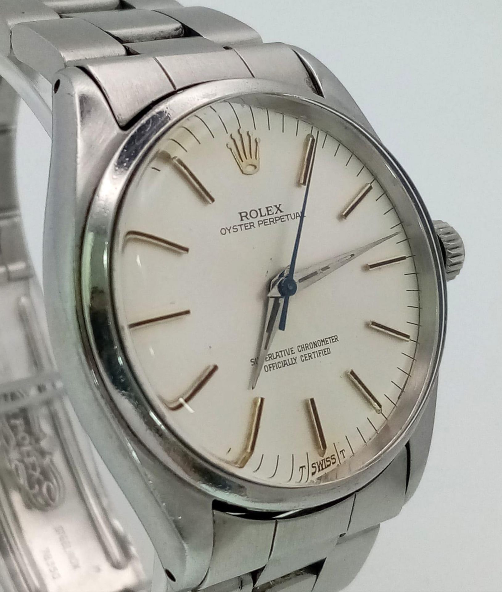 A Rolex Oyster Perpetual Automatic Gents Watch. Stainless steel strap and case - 35mm. Silver tone - Image 7 of 27