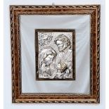 A Stunning Italian Religious Themed Wall Mirror Created with Sterling Silver. This beautiful