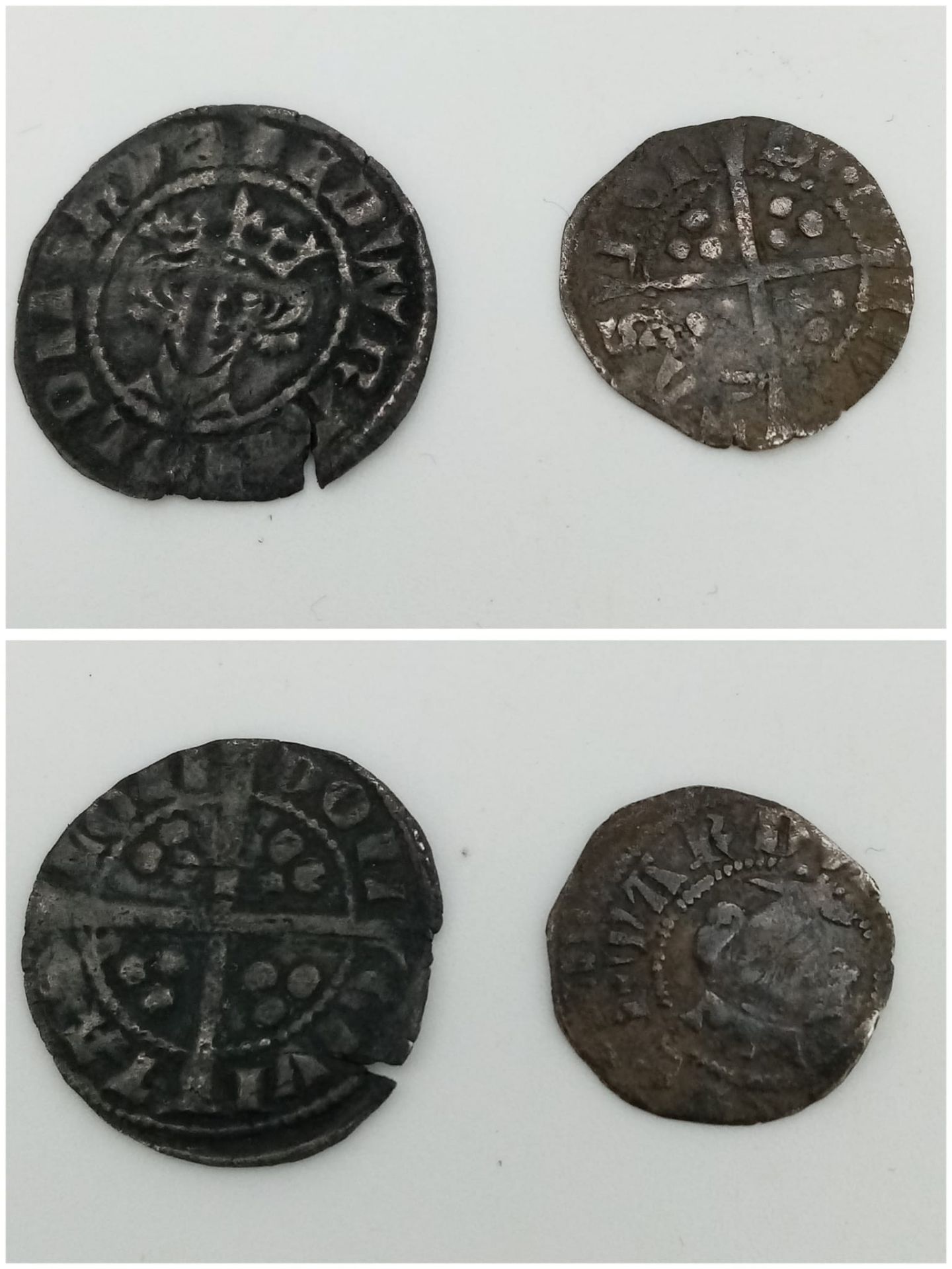 A Hammered Silver Edward I Penny and an Edward III 1/2 Penny Coin. Both London Mint. Please see