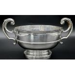 An Antique 925 Silver Twin-Handled Bowl. Hallmarks for London. Makers mark of F. Boynton and Co.