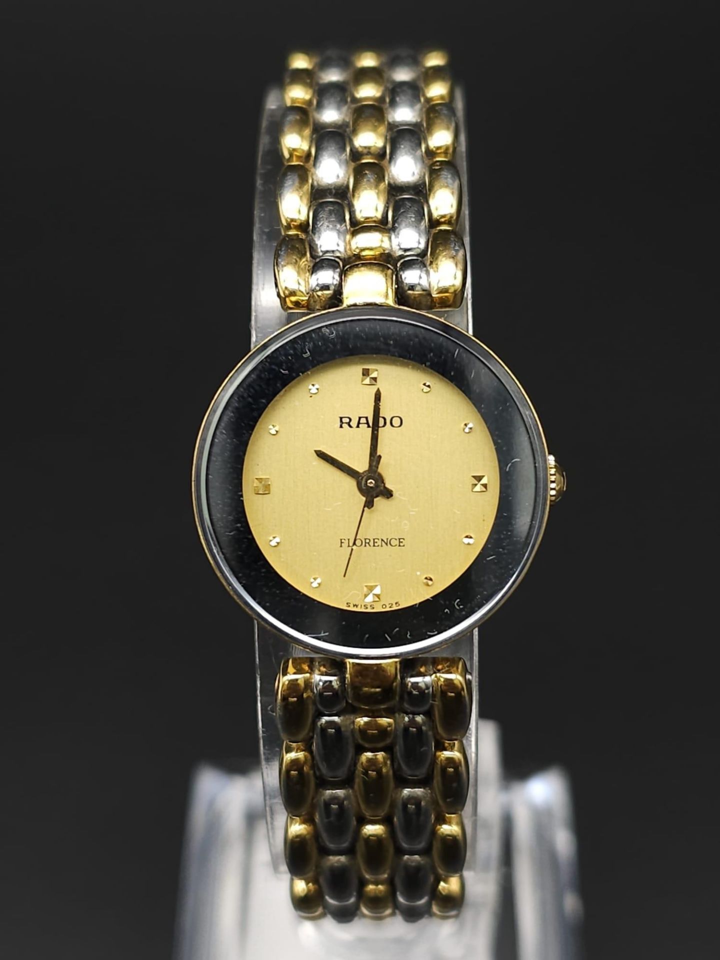 A Rado 'Florence' Quartz Ladies Watch. Two tone bracelet and case - 23mm. Gold tone dial. Comes with - Image 2 of 14