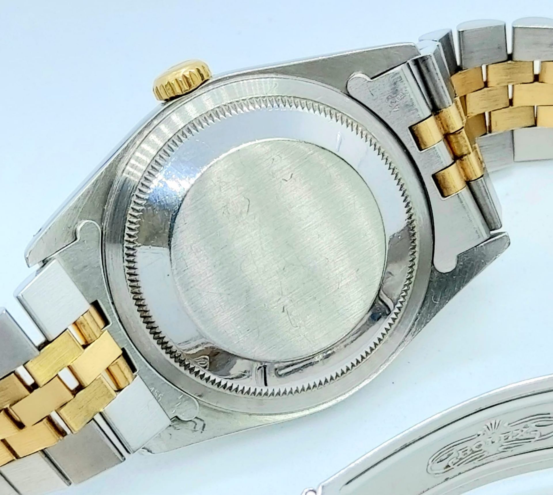 A Bi-Metal Rolex Oyster Perpetual Datejust Gents Diamond Watch. Bi-metal strap and case - 36mm. - Image 4 of 7