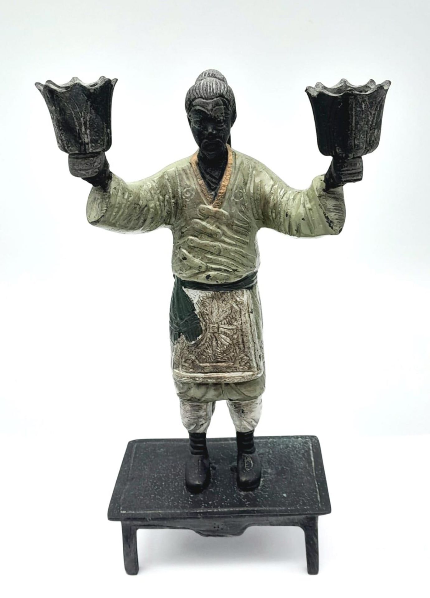 A Vintage Possibly Antique Japanese Bronze Ceremonial Figure. 24cm tall.
