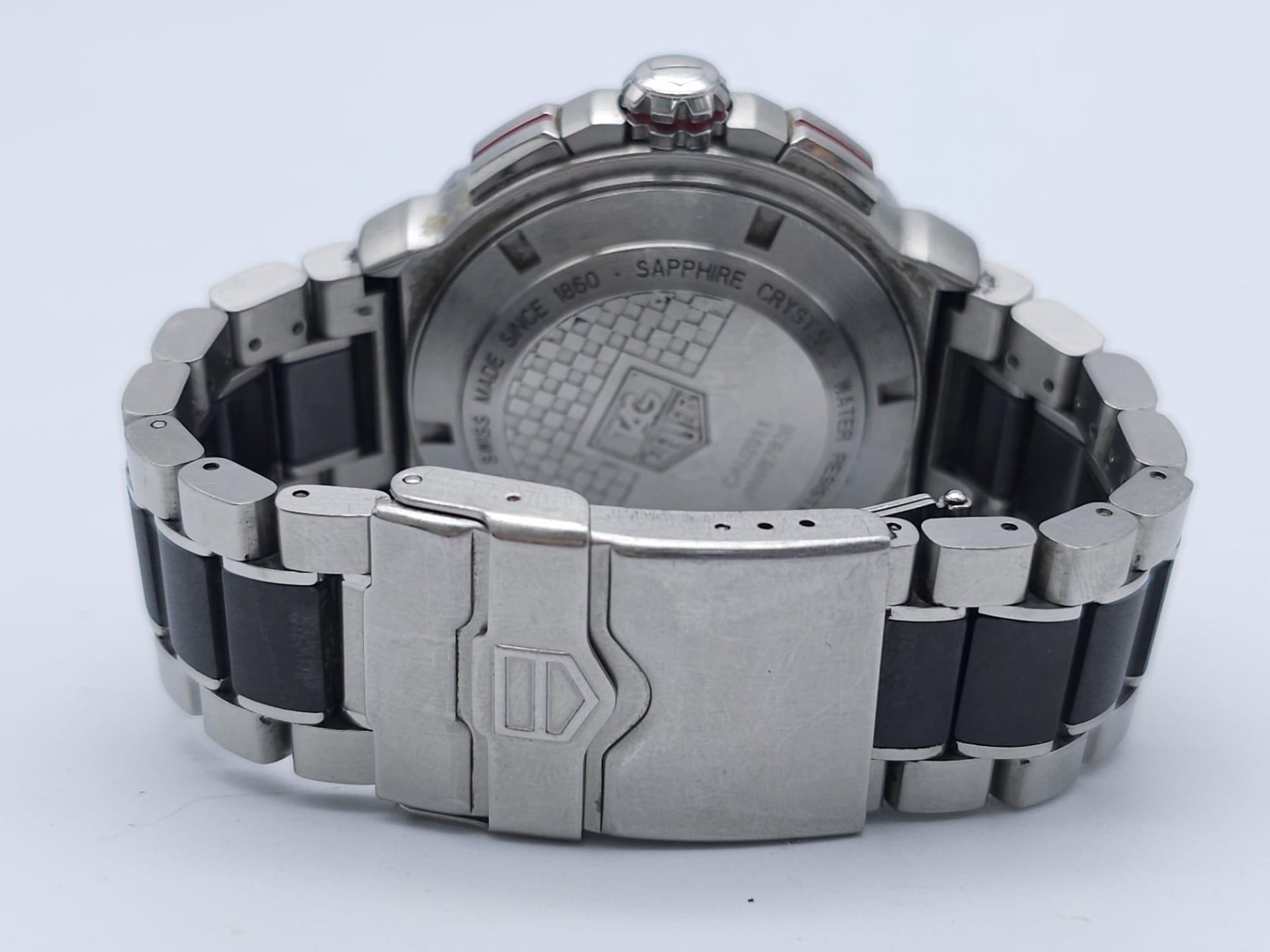 A Tag Heuer Formula 1 Chronograph Gents Watch. Steel and ceramic strap and case - 43mm. Silver - Image 6 of 9
