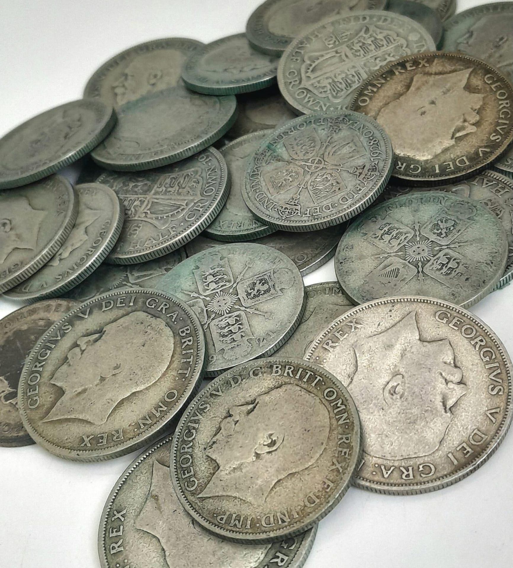 A Collection of Silver Pre 1947 Half Crown and Florin Coins. Different grades so please see - Image 2 of 2