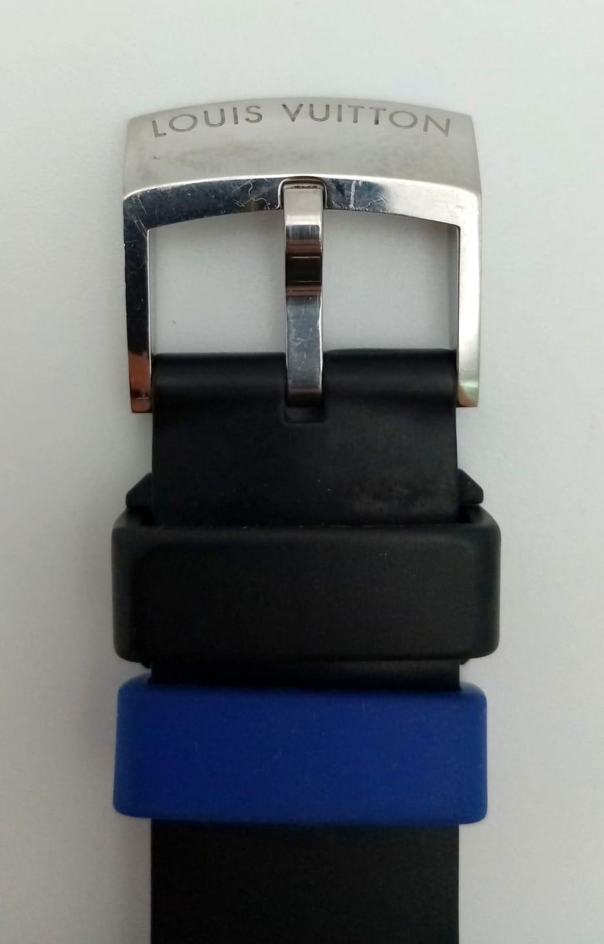 A Louis Vuitton Tambour Regatta Navy Men's Quartz Chronograph Watch. Black LV rubber strap. - Image 16 of 17