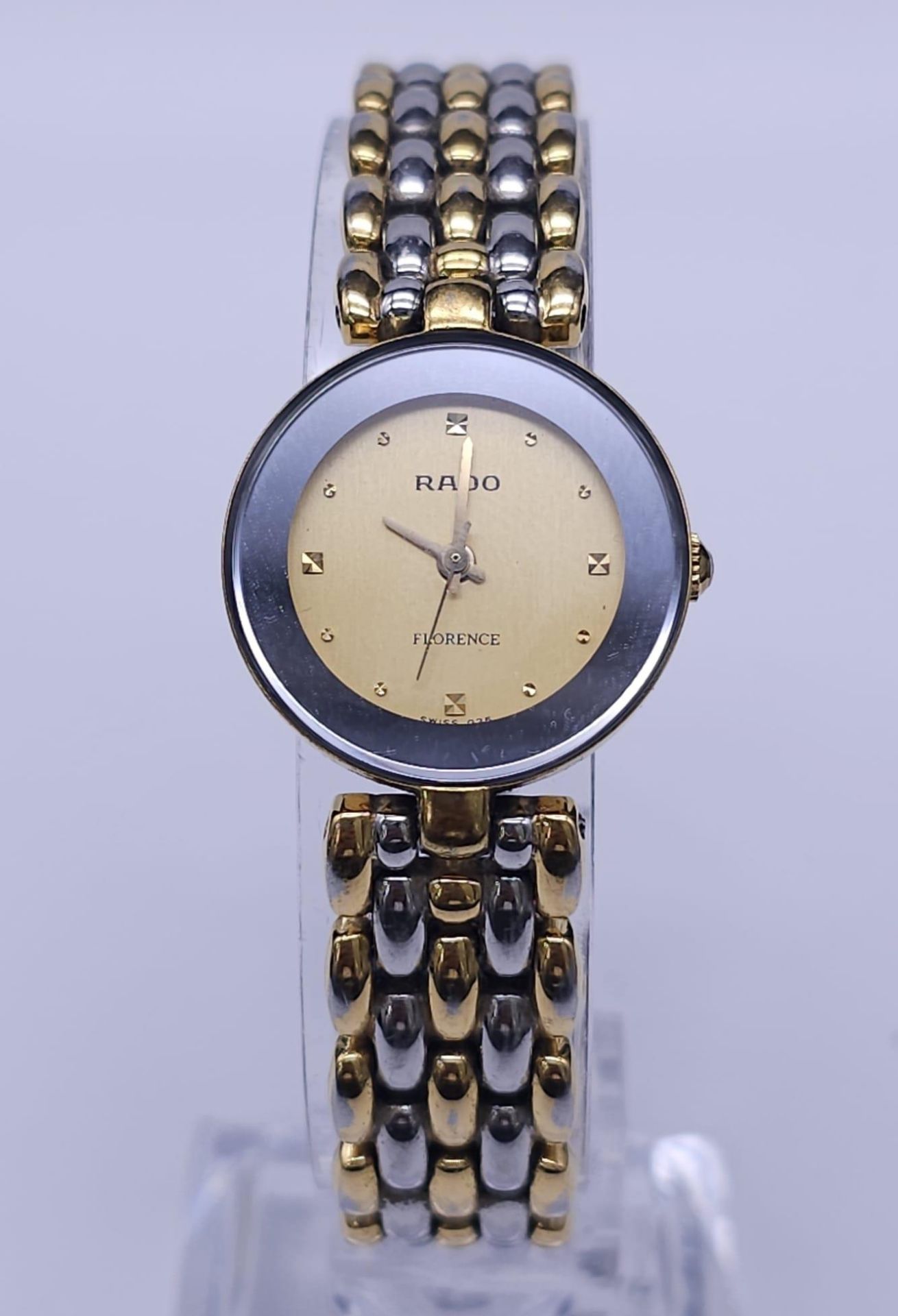 A Rado 'Florence' Quartz Ladies Watch. Two tone bracelet and case - 23mm. Gold tone dial. Comes with - Image 4 of 14